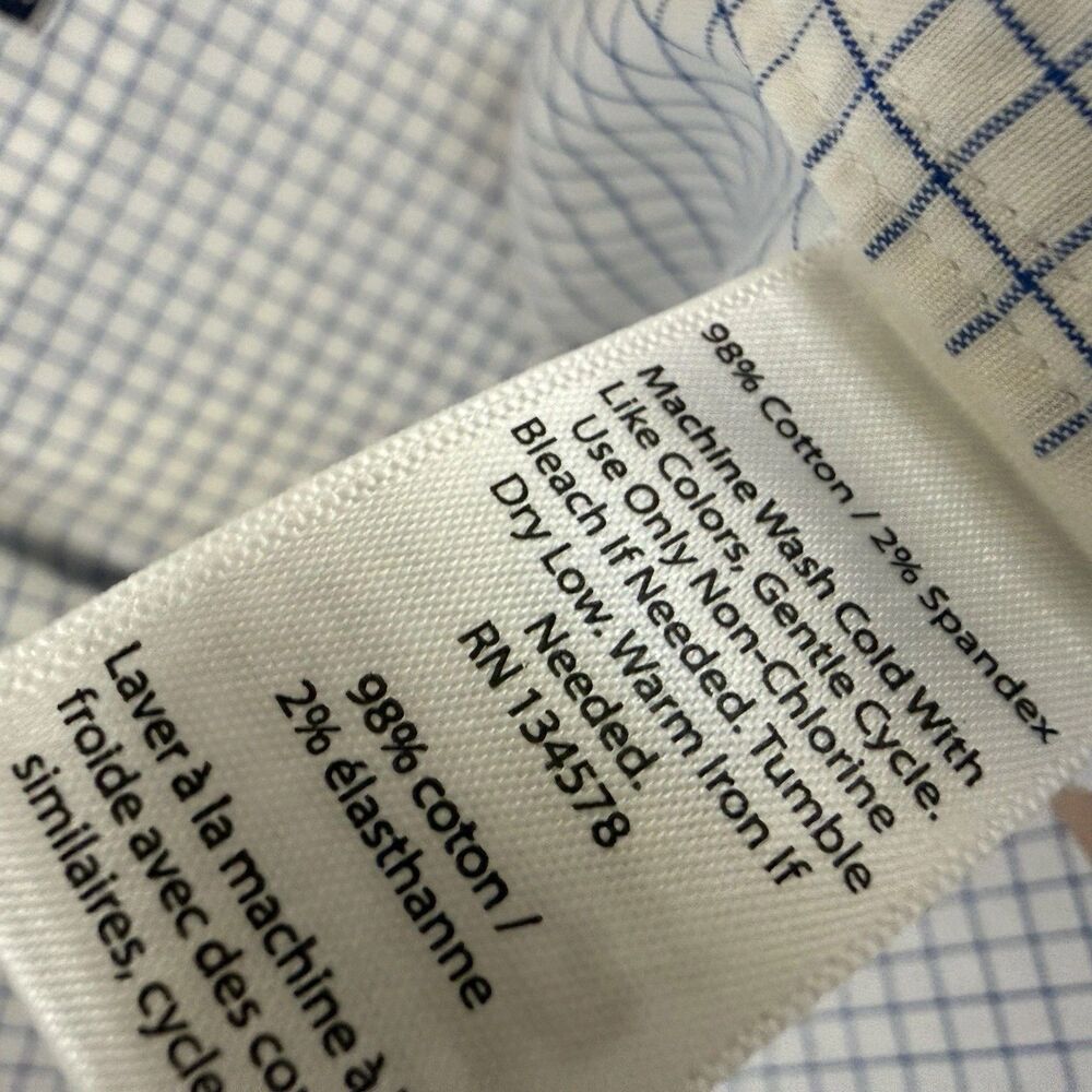 Vineyard Vines Classic Fit Tucker Shirt Mens XL White Blue Check Long Sleeve - Picture 8 of 8